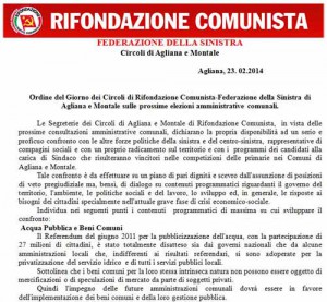 Il documento di Prc-Federazione della Sinistra