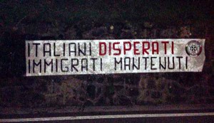 striscione di CasaPound a Marliana