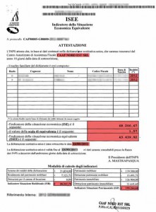 Il modello Isee va presentato