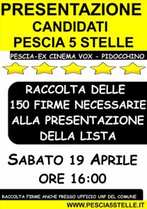 Volantino del M5S di Pescia