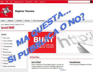 La home page del Burt, il Bollettino Ufficiale della Regione Toscana