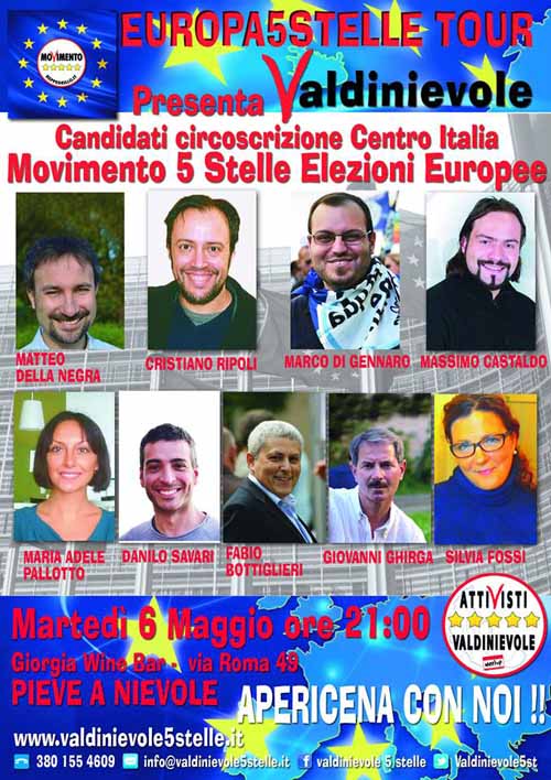 MOVIMENTO 5 STELLE, NOVE CANDIDATI ALLE EUROPEE IN TOUR