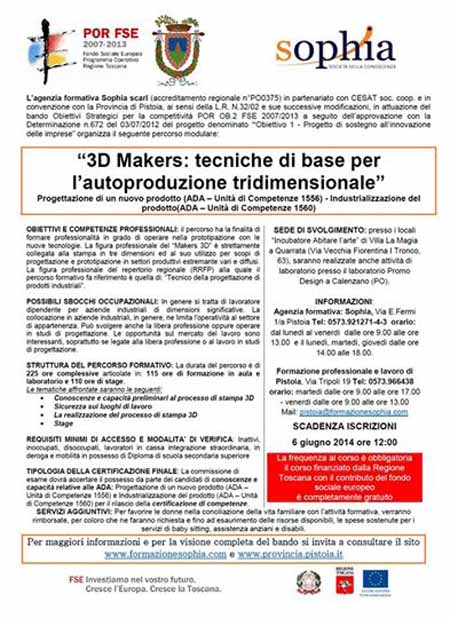 ECCO IL CORSO “3D MAKERS”