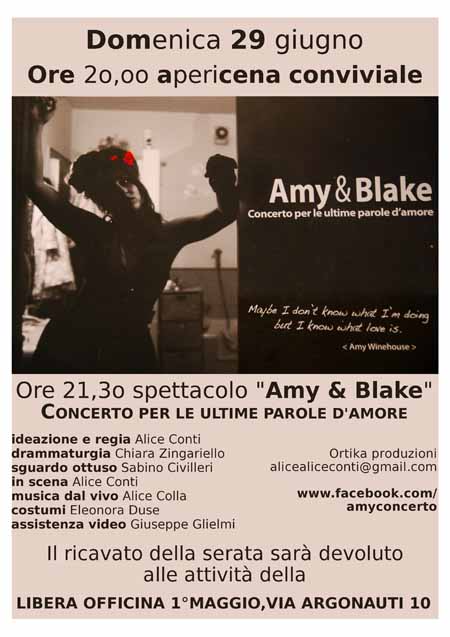 APERICENA E SPETTACOLO MUSICALE CON “AMY & BLAKE”