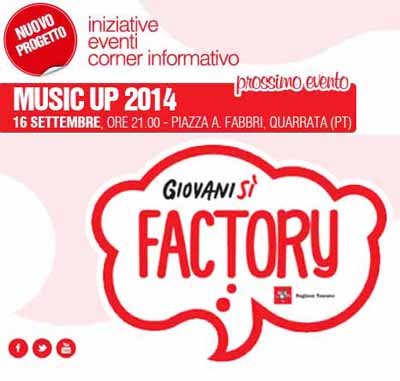 MUSIC UP 2014, SEI GRUPPI EMERGENTI IN GARA