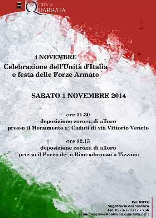 QUARRATA. FESTA DELL’UNITÀ NAZIONALE E DELLE FORZE ARMATE