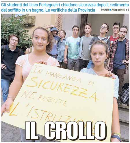 SOPRALLUOGO DOPO IL CROLLO DEL SOFFITTO AL LICEO FORTEGUERRI