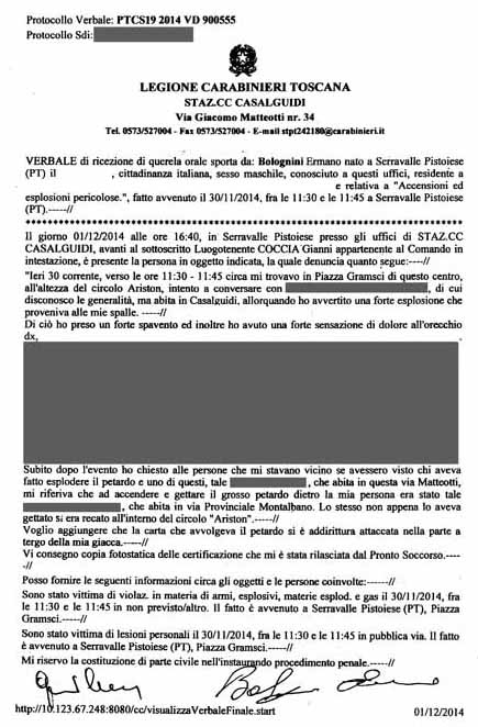 CASALE: SCOPPIA IL PETARDONE, MA TUTTI SONO GIRATI DALL’ALTRA PARTE