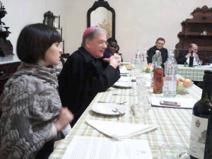 Mons. Fausto Tardelli, Vescovo di Pistoia, durante la cena con i giornalisti per la ricorrenza di San Francesco di Sales