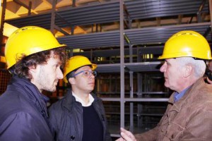 Faraone con Rinaldo Vanni in visita al cantiere della nuova scuola a Monsummano