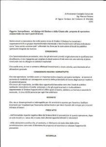 La prima pagina dell’interpellanza