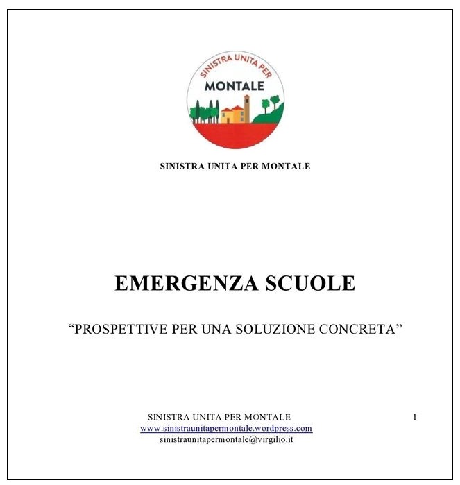 SCUOLA DI FOGNANO: “SINISTRA UNITA PER MONTALE” RINGRAZIA