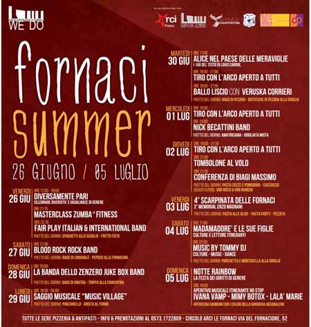 “FORNACI SUMMER”, DIECI GIORNI DI FESTA