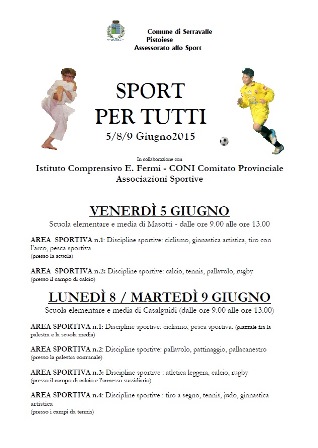 “SPORT PER TUTTI” PER FAR CONOSCERE TANTE DISCIPLINE AI RAGAZZI