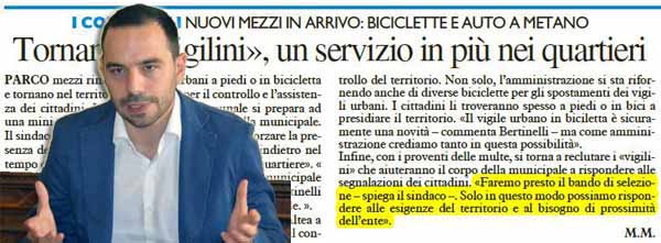 BERTINELLI RIPARLA DI VIGILINI… MA RISPONDERE, NO?