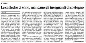 Il Tirreno, 1° settembre 2015 - Assunzioni insegnanti