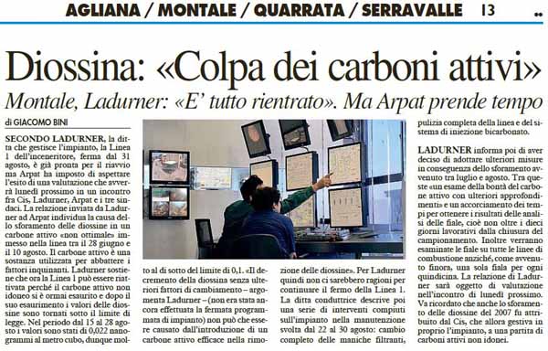 INCENERITORE: SI DÀ ANCORA LA COLPA AI CARBONI?