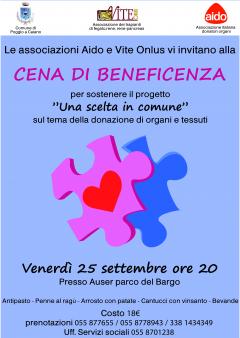 DONAZIONE DEGLI ORGANI, CENA DI BENEFICENZA