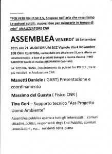 Il volantino dell'assemblea