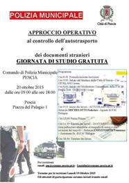 PESCIA, GIORNATA DI STUDIO PER LE FORZE DI POLIZIA LOCALE