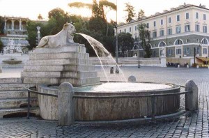 Fontana dei leoni a Roma