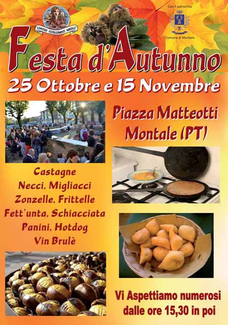 CASTAGNE E FRITTELLE ALLA “FESTA D’AUTUNNO” MONTALESE