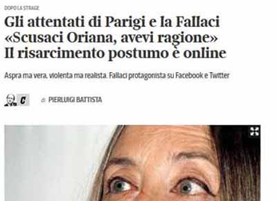 revisionisti & revisionati. FIRENZE ONORA LA MEMORIA DI ORIANA FALLACI