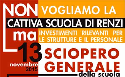 scuola da cani. ANCHE DA PISTOIA ALLO SCIOPERO CONTRO LA 107