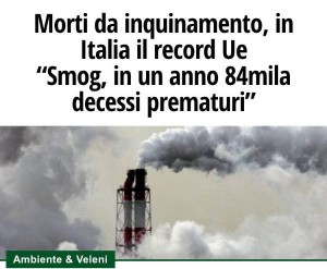 Italia record per morti da inquinamento