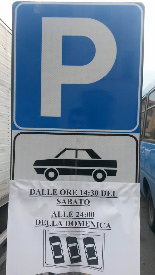 pescia. PARCHEGGI GRATUITI PER AUTO NEL FINE SETTIMANA