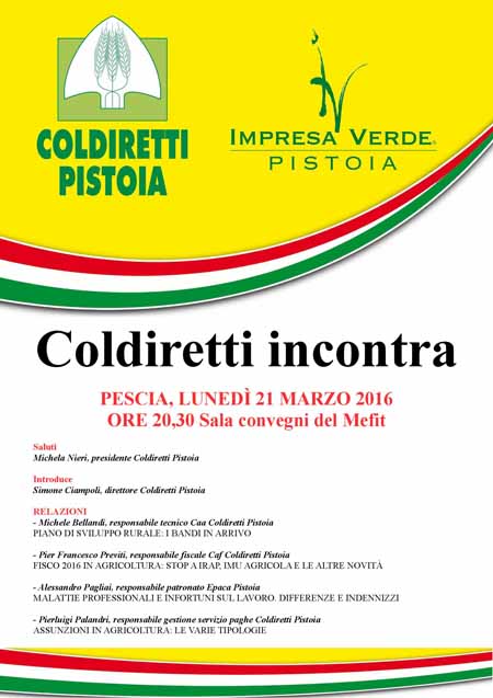 pescia. “COLDIRETTI PISTOIA INCONTRA”