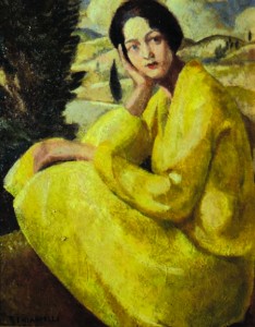 “Donna in giallo” di F. Chiappelli, conservato al Museo Civico di Pistoia