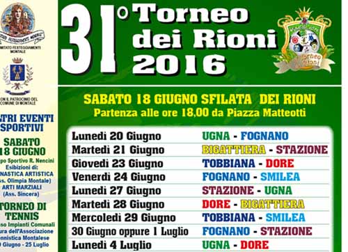 montale. 31° TORNEO DEI RIONI