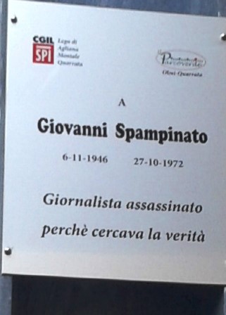 quarrata. UNA TARGA PER GIOVANNI SPAMPINATO