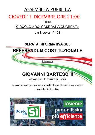 referendum. SERATA INFORMATIVA A CASERANA