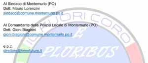 polizia muncipale. MONTEMURLO RICEVE GLI ELOGI