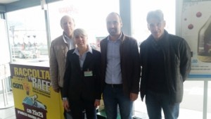 Nella foto da sinistra Gensini di Asm, Ilaria Fastelli di Coop Montemurlo,l'assessore Simone Calamai e Sergio Mazzuoli (Asm)