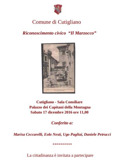 cutigliano. PREMIO “IL MARZOCCO”