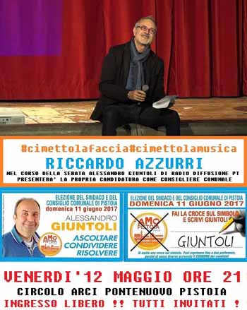 pistoia-elezioni. ALESSANDRO GIUNTOLI SI PRESENTA AGLI ELETTORI