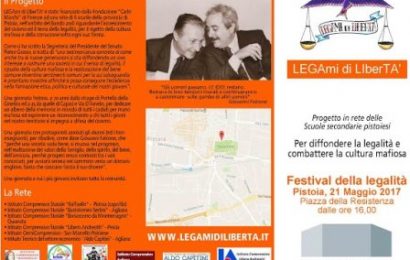 pistoia. FESTIVAL DELLA LEGALITÀ IN PIAZZA DELLA RESISTENZA