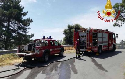 vigili del fuoco. OLIVETA IN FIAMME A FOGNANO