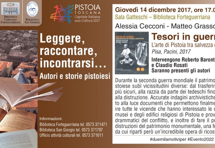 “TESORI IN GUERRA”, PRESENTAZIONE DEL LIBRO