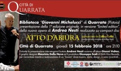 quarrata. ALLA “MICHELUCCI” L’OPERA “ATTO D’ABIURA” DI ANDREA NESTI