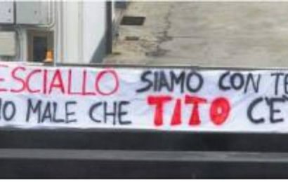 scempio. SINISTRA E IMMIGRATI SFREGIANO IL GIORNO DEL RICORDO. VERGOGNA!