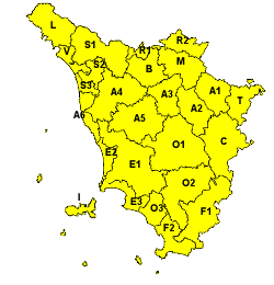 pioggie e temporali. CODICE GIALLO FINO ALLA MEZZANOTTE DI SABATO