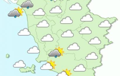 meteo. NUVOLE E PIOGGE SPARSE