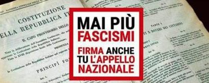 anpi. RACCOLTA STRAORDINARIA DI FIRME CONTRO FASCISMI E RAZZISMI