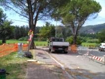 carmignano. A COMEANA LAVORI IN CORSO IN VIA LEOPARDI