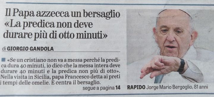 prediche. PAPA FRANCESCO PENSACI TU!