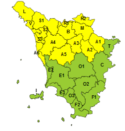 codice giallo. ANCORA PIOGGE E TEMPORALI